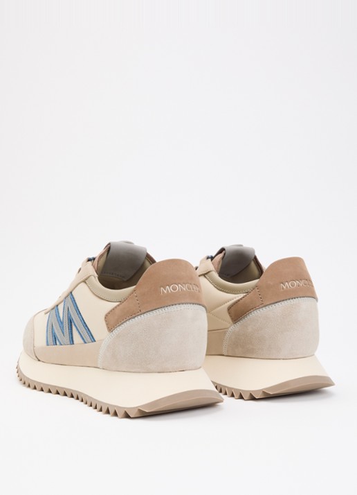 Moncler Pacey2 sneaker met details van nubuck en suède - achterkant 6 zand