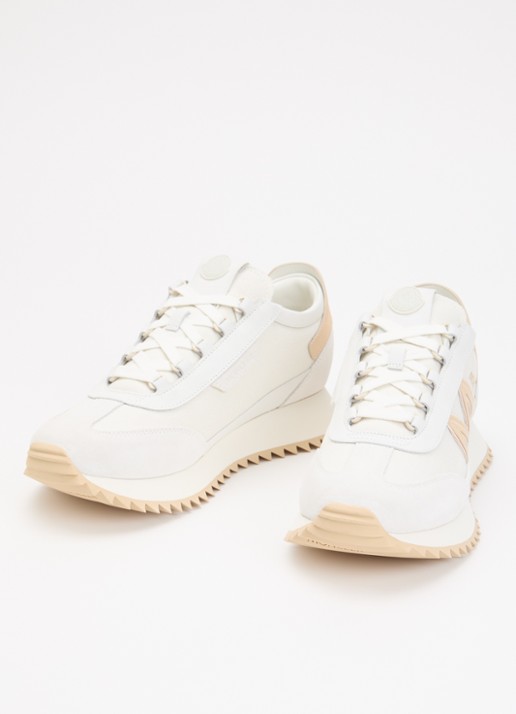 Moncler Pacey2 sneaker met suède details en logo - detail 4 wit