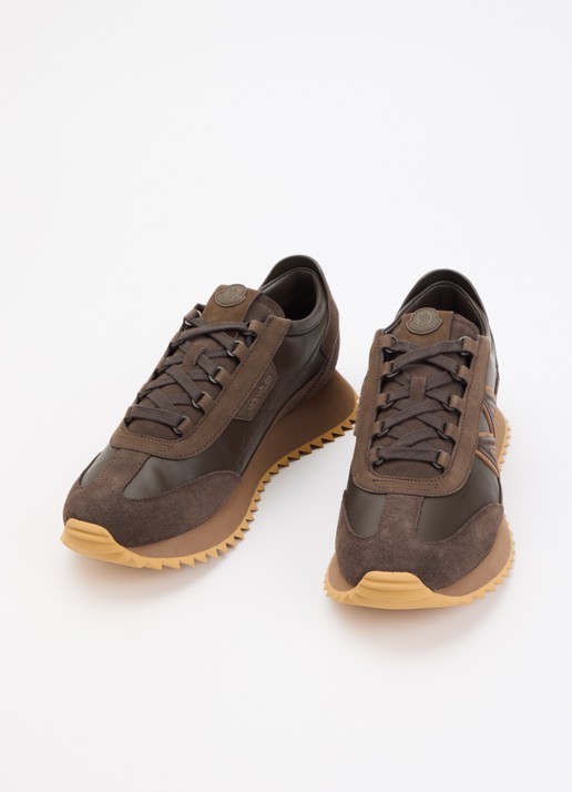 Moncler Pacey2 sneaker van nubuckleer en details van suède - detail 2 bruin