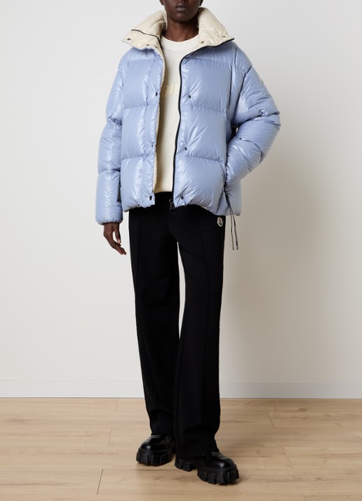 Moncler Parana puffer jack met donsvulling en afneembare capuchon - voorkant 5 blauw