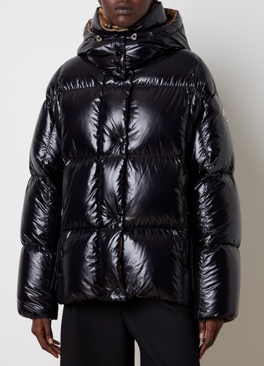 Moncler Parana puffer jack met donsvulling en ritszakken - detail 3 zwart