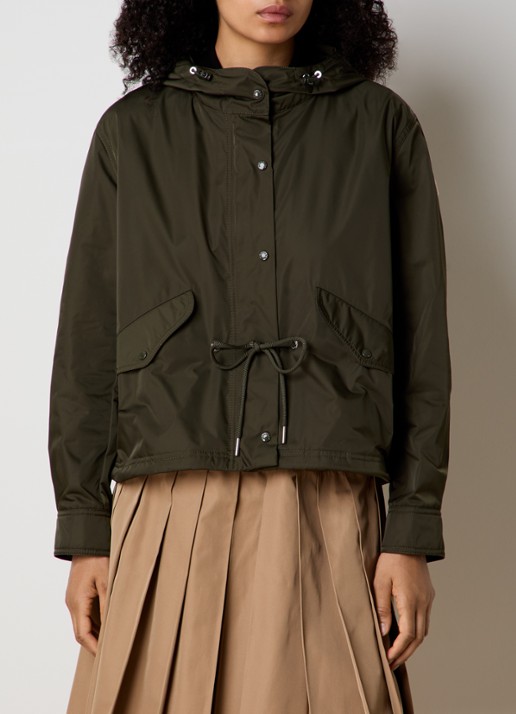 Moncler Parka met capuchon en trekkoord - detail 2 olijfgroen