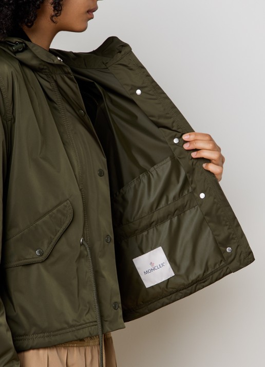 Moncler Parka met capuchon en trekkoord - detail 3 olijfgroen