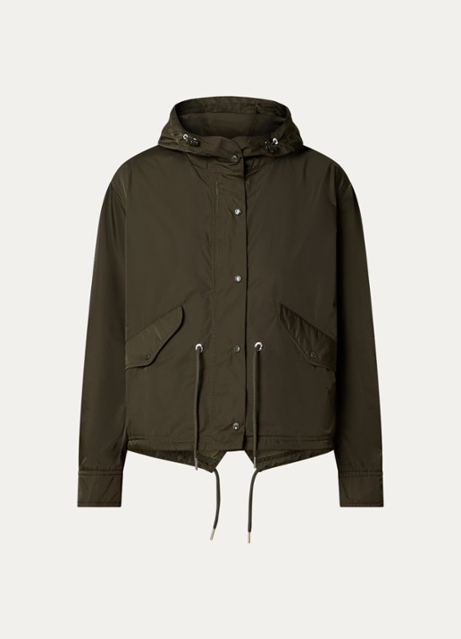 Moncler Parka met capuchon en trekkoord - voorkant 5 olijfgroen