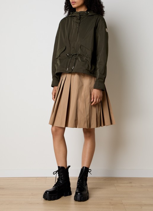 Moncler Parka met capuchon en trekkoord - voorkant 6 olijfgroen