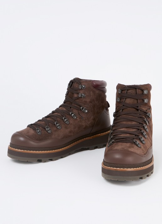 Moncler Peka Trek veterboot met kalfsleren details - detail 3 bruin