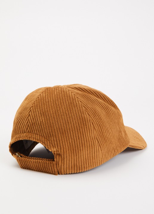 Moncler Pet van corduroy met logo  - detail roestbruin