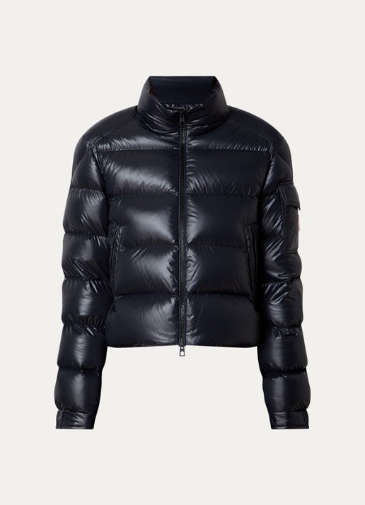 Moncler Petra gewatteerd jack met donsvulling en logo - voorkant 5 zwart