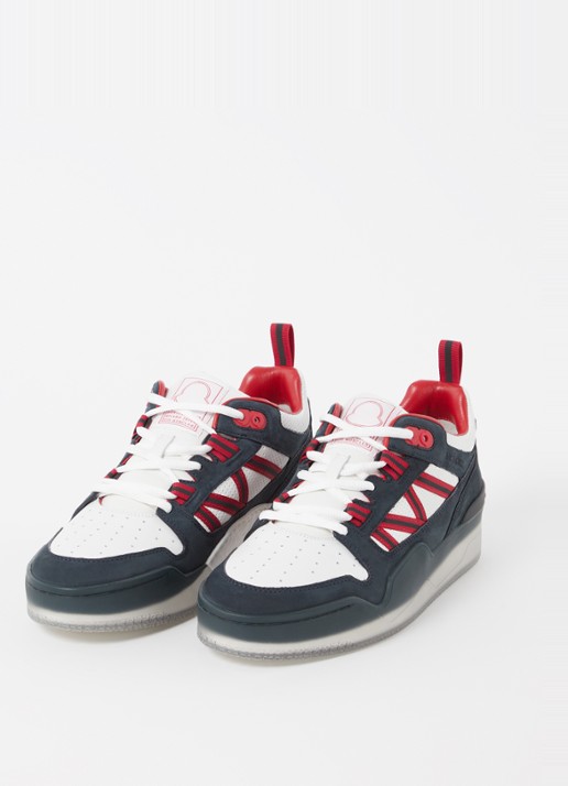 Moncler Pivot Low sneaker van leer met nubuck details - detail 3 wit