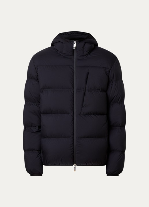 Moncler Poitevin puffer jack met donsvulling - voorkant 3 zwart