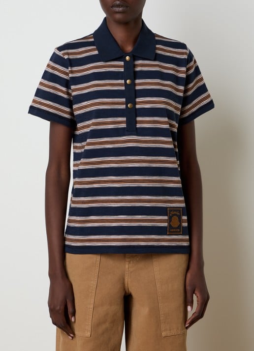 Moncler Polo met streepprint en logopatch