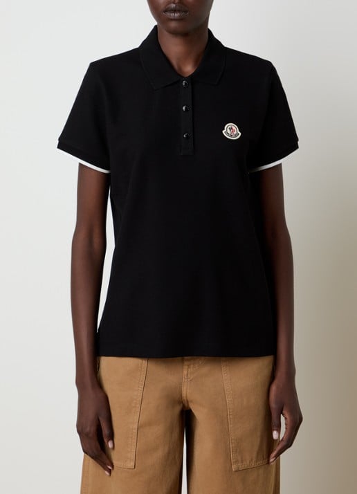 Moncler Polo van piqué katoen met getipteboorden en logopatch