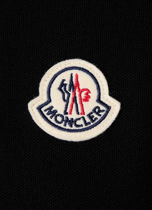 Moncler Polo van piqué katoen met logo - detail 5 zwart