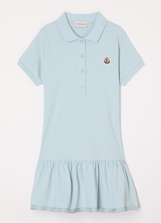 Moncler Polojurk van piqué katoen - voorkant 3 lichtblauw