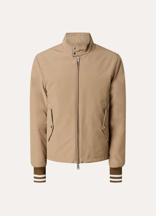 Moncler Prieure reversible bomberjack met opstaande kraag - voorkant 4 camel