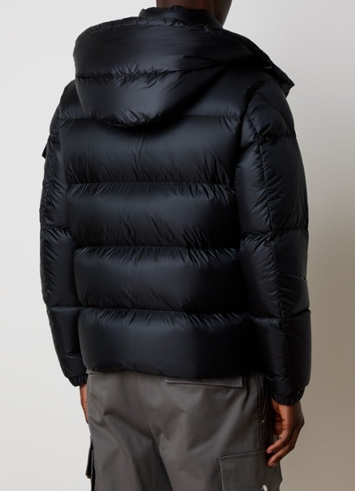 Moncler Puffer jack met donsvulling en ritszakken - achterkant 3 zwart