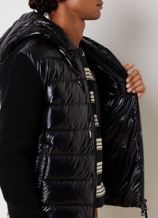 Moncler Puffer jack met donsvulling en ritszakken - detail 4 zwart