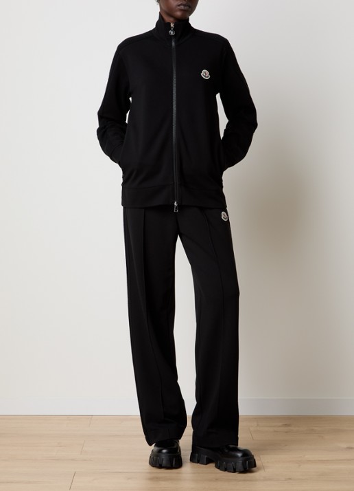 Moncler Punto Milano sweatvest met ritszakken en logo - voorkant 3 zwart