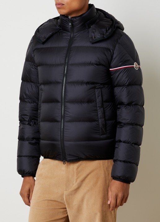 Moncler Ravenlock puffer jack met donsvulling en afneembare capuchon - detail zwart