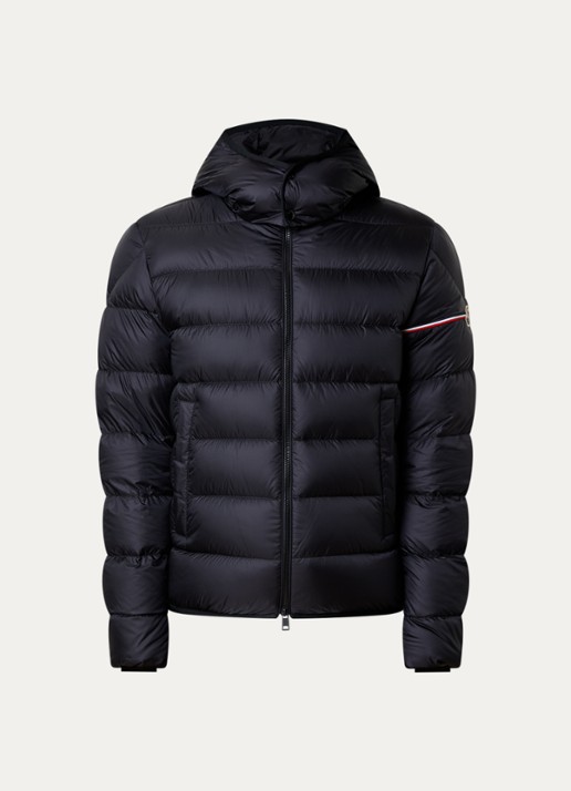 Moncler Ravenlock puffer jack met donsvulling en afneembare capuchon - voorkant 5 zwart