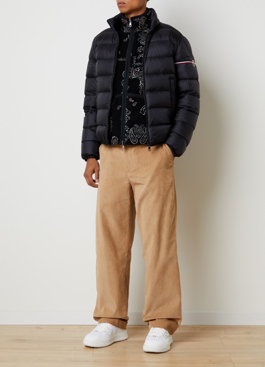 Moncler Ravenlock puffer jack met donsvulling en afneembare capuchon - voorkant 6 zwart
