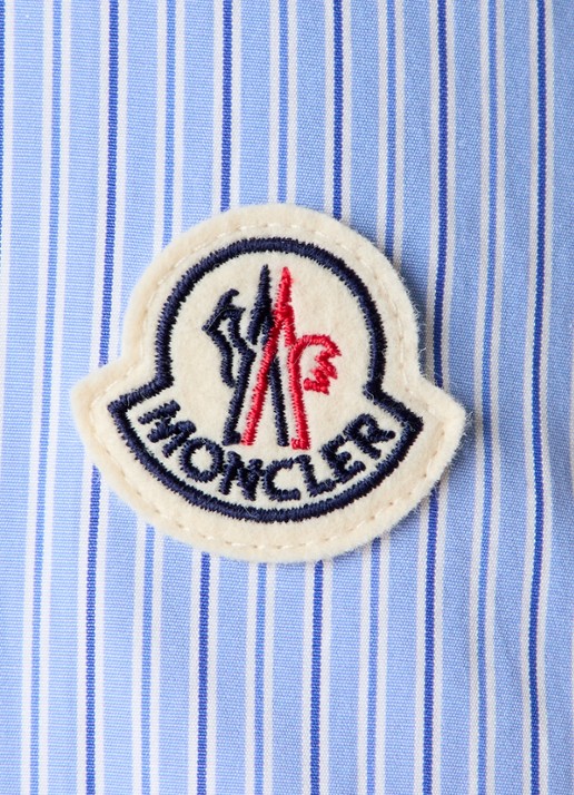Moncler Regular fit overhemd met streepdessin  - detail 3 staalblauw