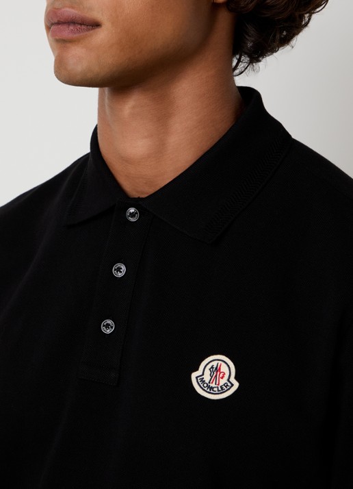 Moncler Regular fit polo met logo - detail 5 zwart