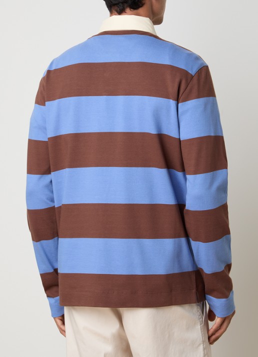 Moncler Regular fit polo met streepprint - achterkant blauw
