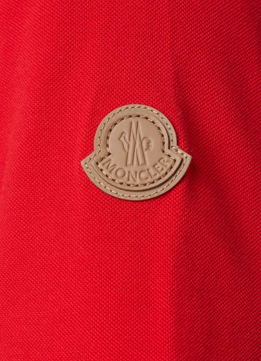 Moncler Regular fit polo van piqué katoen met borstzak - detail rood