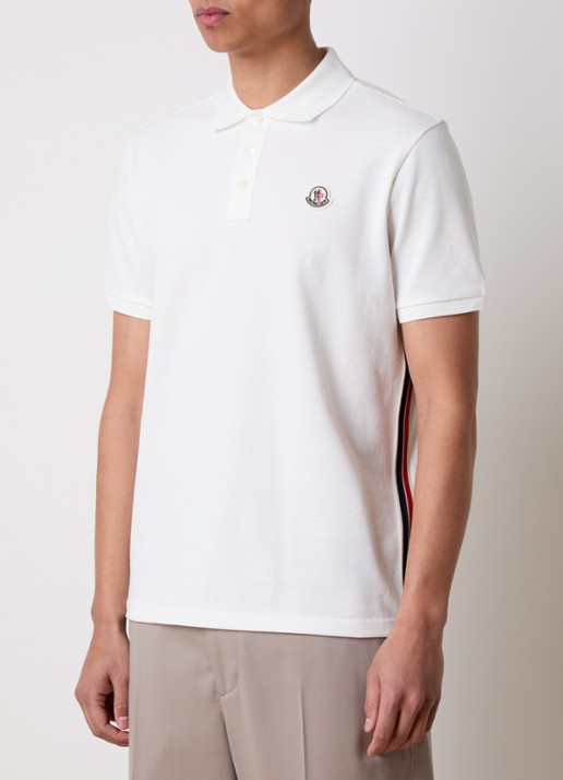 Moncler Regular fit polo van piqué katoen met logoborduring