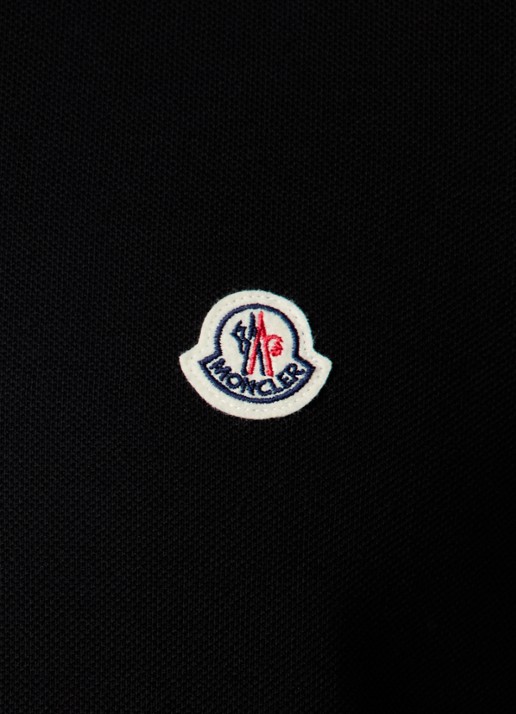 Moncler Regular fit polo van piqué katoen - detail 5 zwart