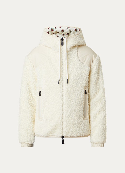 Moncler Reversible gewatteerd vest van teddy - voorkant ivoor
