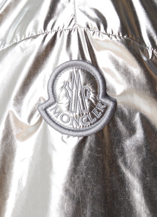 Moncler Reversible parka met capuchon en metallic finish - detail 3 zilver