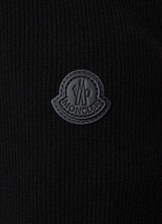 Moncler Ribgebreid vest in kajsmierblend met gewatteerd voorpand - detail 5 zwart