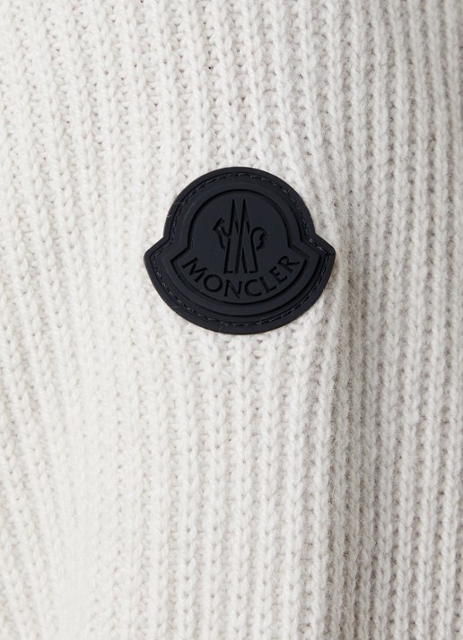 Moncler Ribgebreid vest in kasjmierblend met steekzakken - detail 5 gebroken wit
