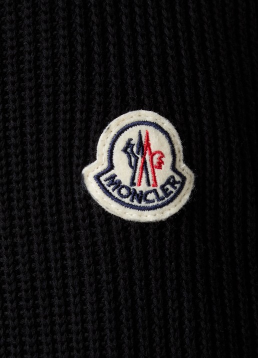 Moncler Ribgebreid vest met gewatteerd voorpand en donsvulling - detail 6 zwart