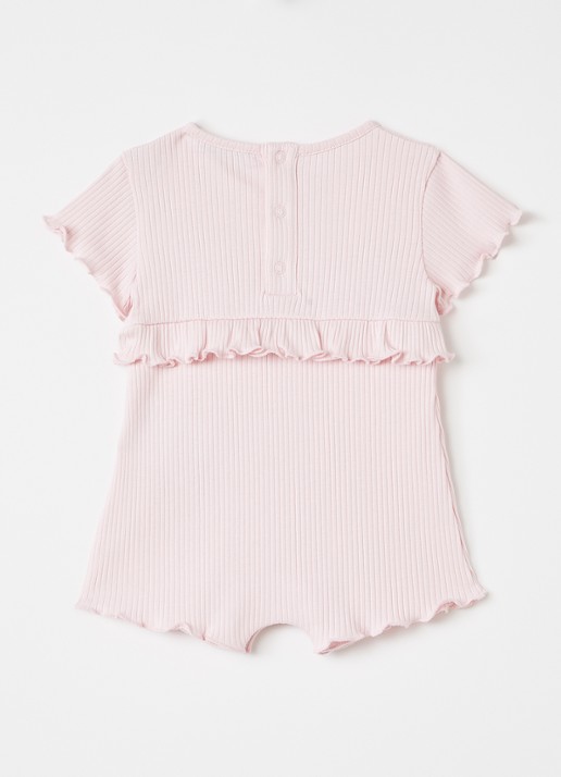 Moncler Romper met ruches - voorkant 2 roze