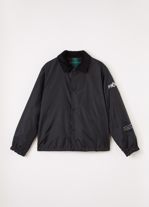 Moncler Ryuha reversible overshirt met ruitdessin - detail groen