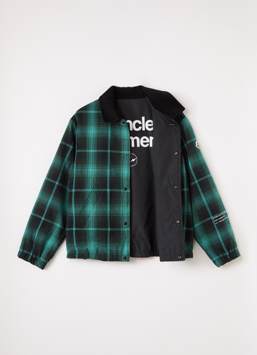 Moncler Ryuha reversible overshirt met ruitdessin - voorkant 4 groen