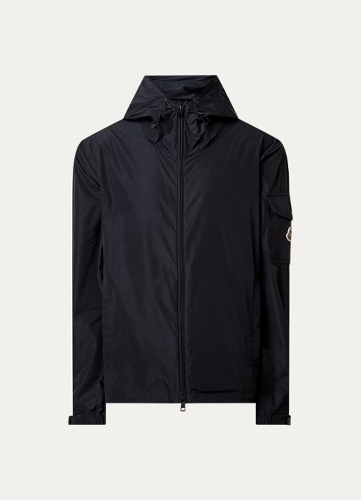 Moncler Sassiere windjack met capuchon en steekzakken - voorkant zwart