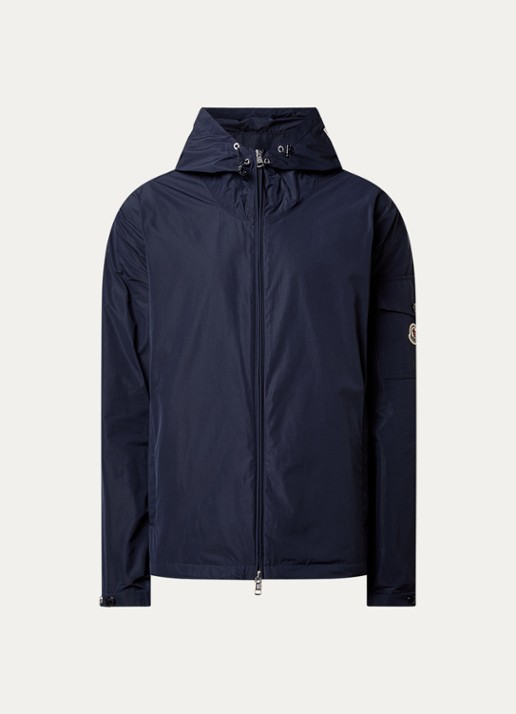 Moncler Sassiere windjack met capuchon en steekzakken - voorkant donkerblauw