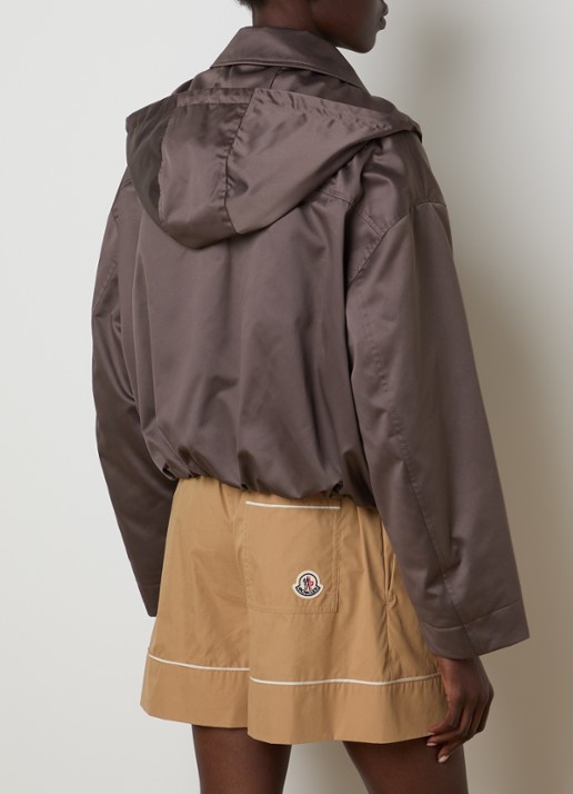 Moncler Softshell bomberjack met steekzakken en glanzende finish - achterkant 4 taupe