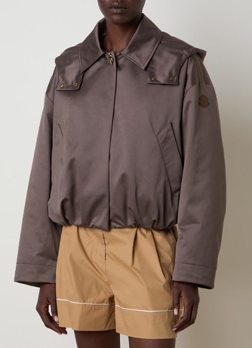 Moncler Softshell bomberjack met steekzakken en glanzende finish