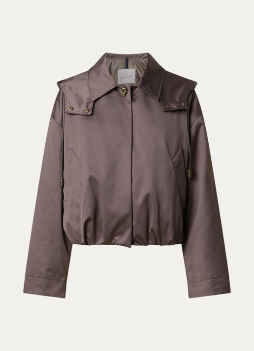 Moncler Softshell bomberjack met steekzakken en glanzende finish - voorkant 5 taupe