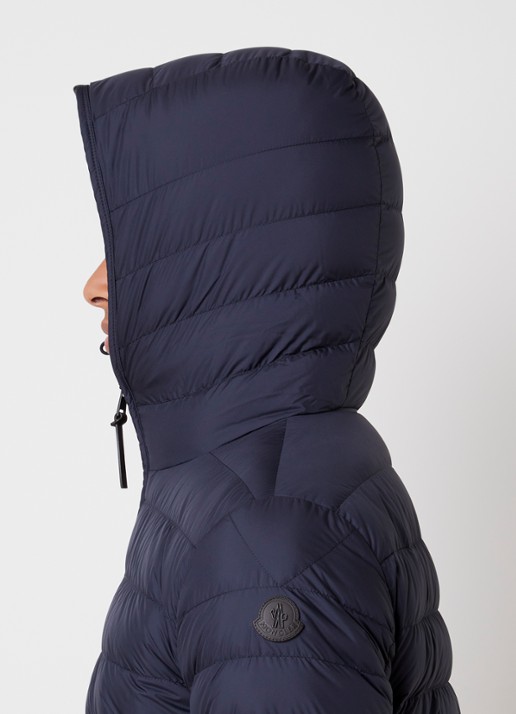 Moncler Solien puffer jack met donsvulling en ritszakken - detail 5 donkerblauw