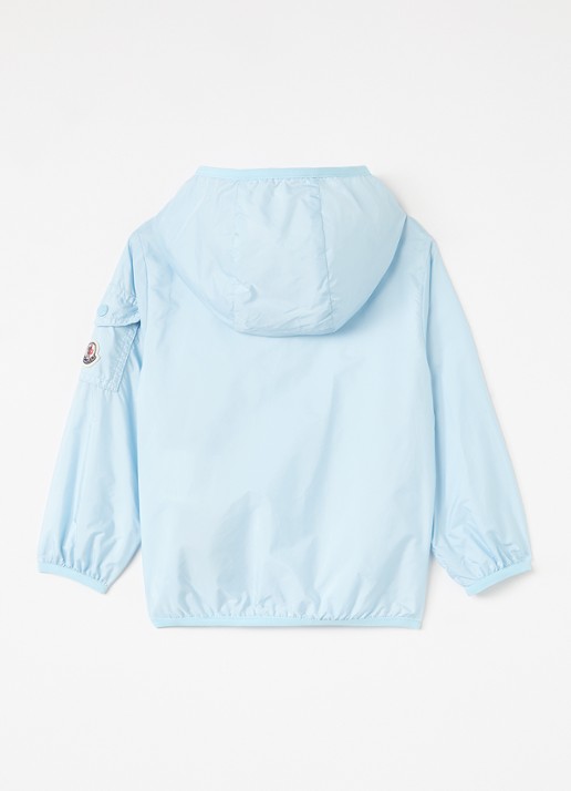 Moncler Songu windjack met logo - achterkant lichtblauw