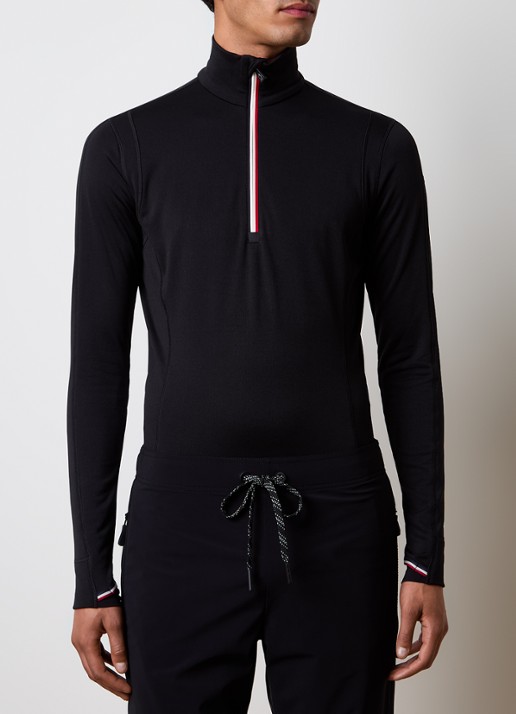 Moncler Sporttrui met halve rits - detail zwart