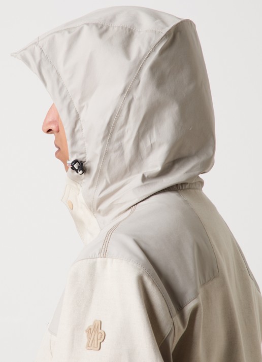 Moncler Spur windjack in linnenblend met klepzakken - detail 5 beige