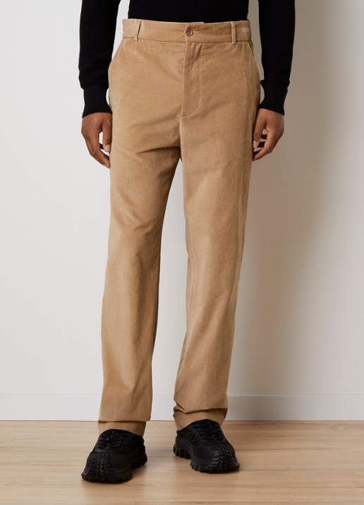 Moncler Straight fit broek van corduroy met steekzakken - detail 4 zand