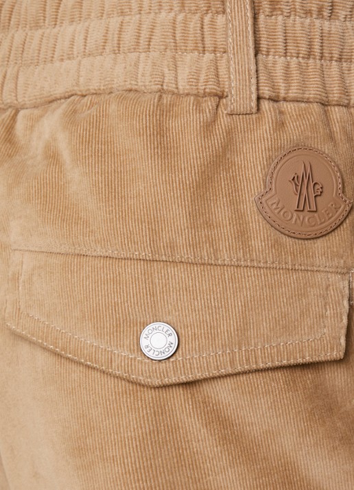 Moncler Straight fit broek van corduroy met steekzakken - detail 6 zand